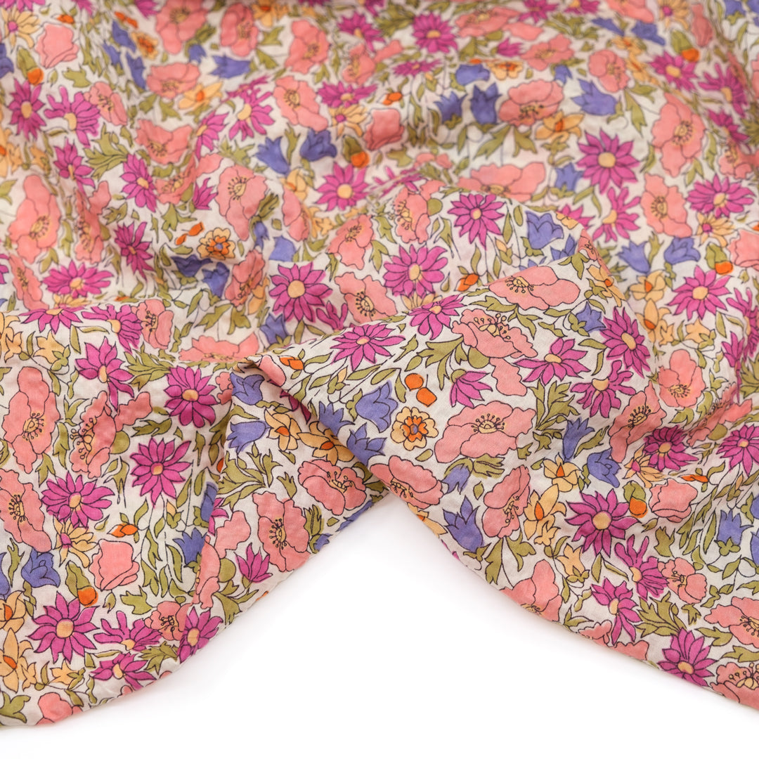 Sweet Vintage Floral - Custom Linen Cotton Fabric, per 1/2 meter