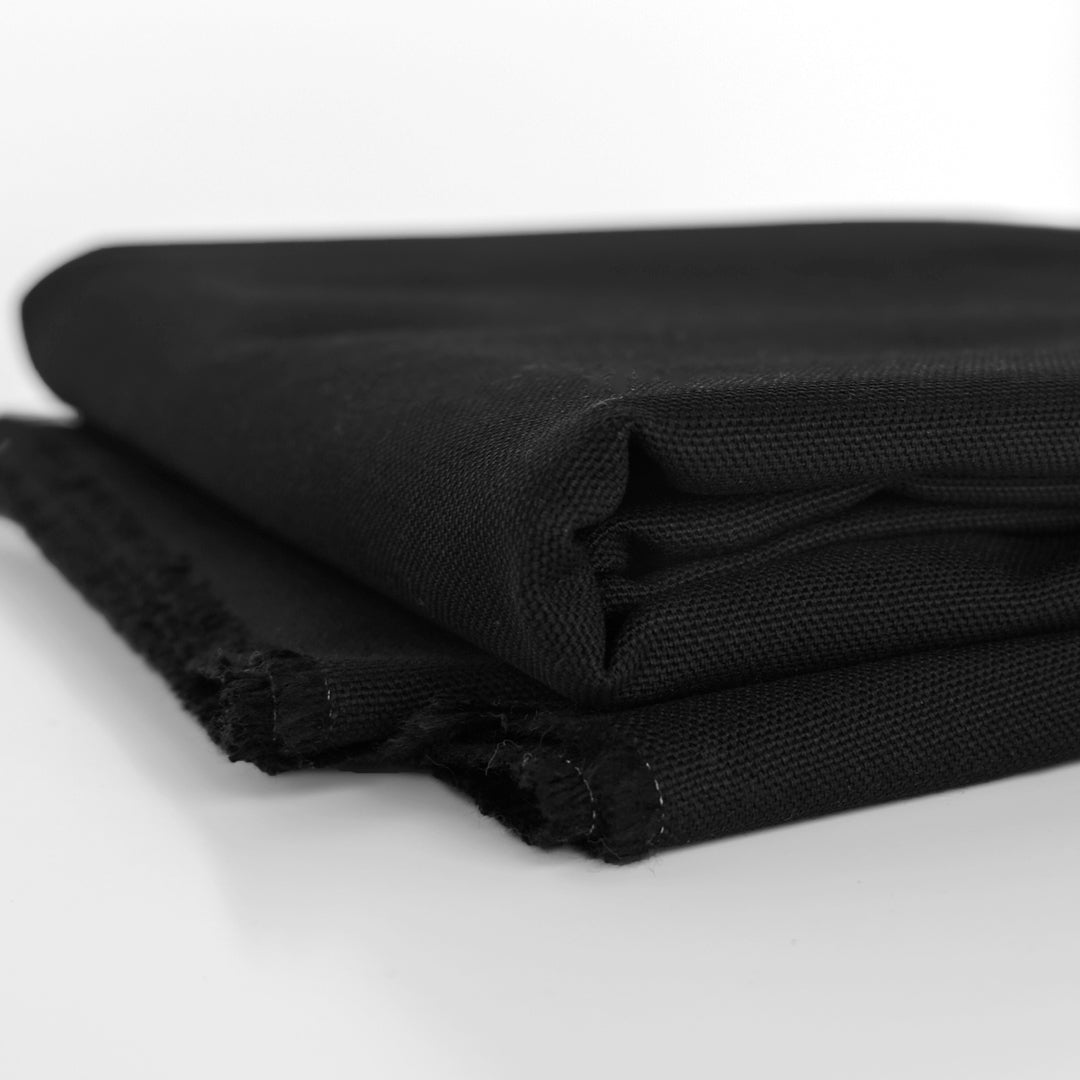 10oz Organic Cotton Duck Canvas - Black | Blackbird Fabrics