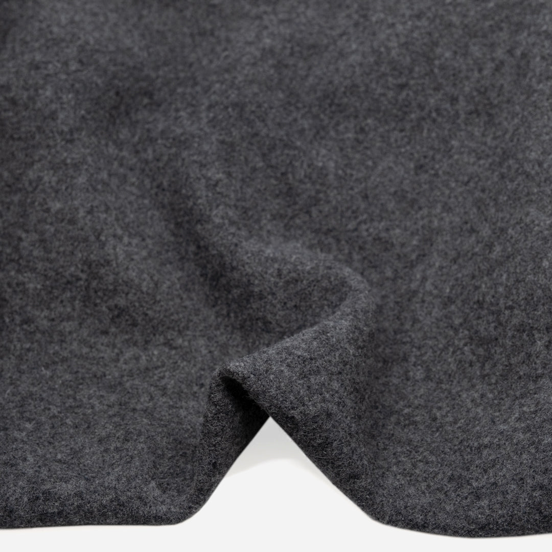 Boiled Wool Coating - Heather Charcoal | Blackbird Fabrics