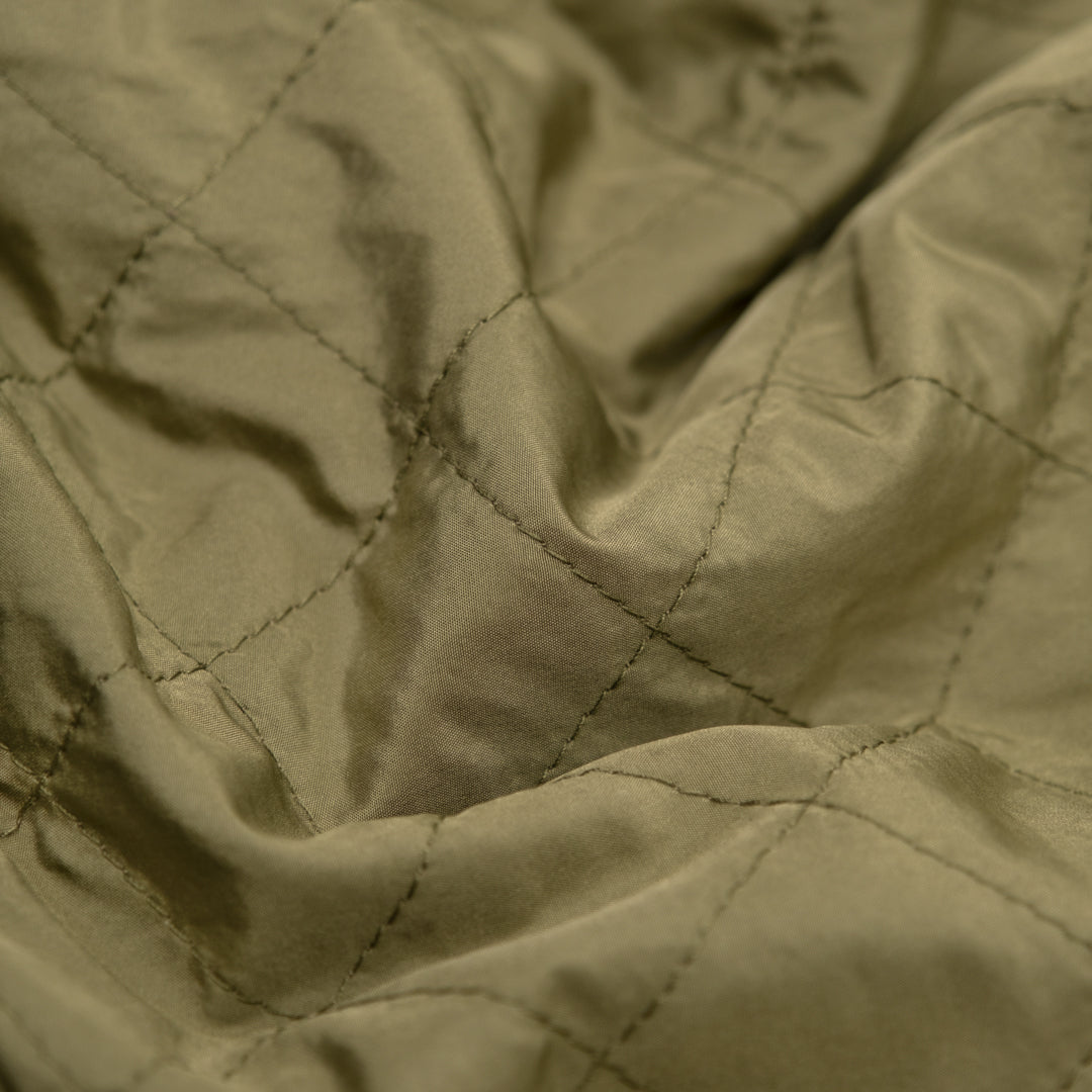 Deadstock Quilted Nylon Lining - Light Olive | Blackbird Fabrics