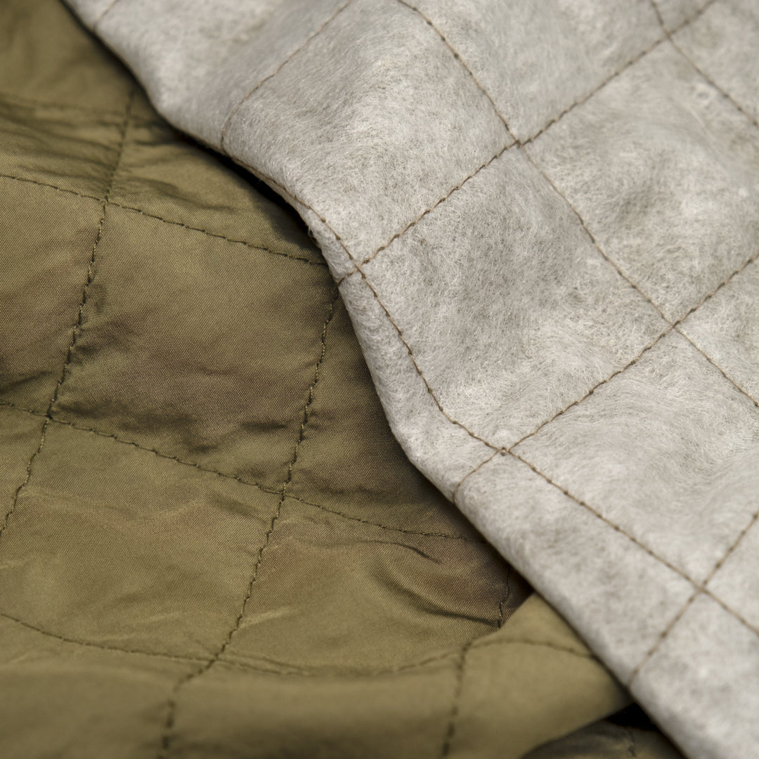 Deadstock Quilted Nylon Lining - Light Olive | Blackbird Fabrics