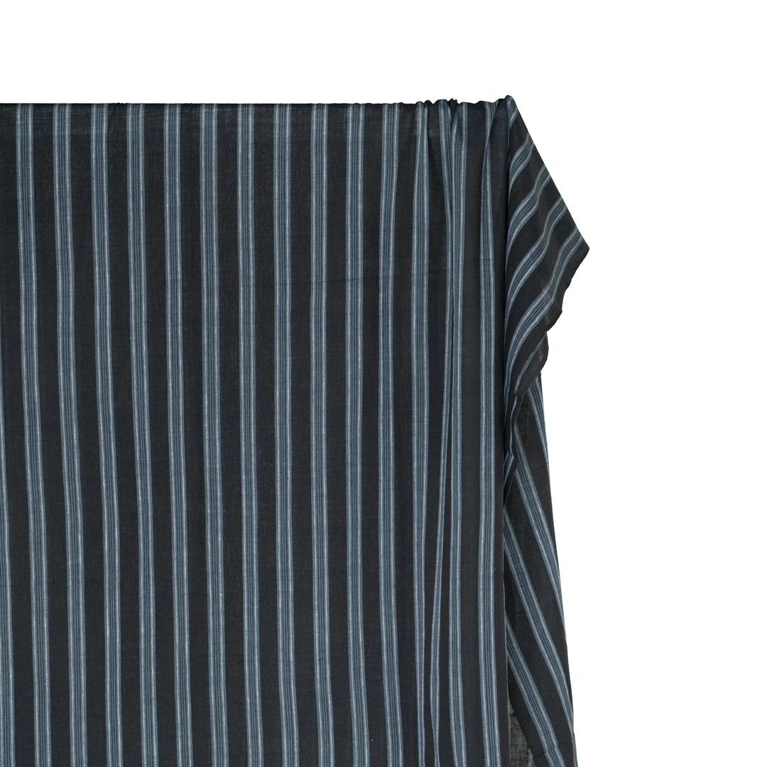 Awning Stripe Handwoven Cotton - Twilight/Bluestone/White | Blackbird Fabrics