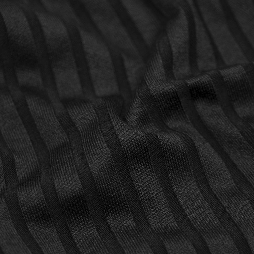 Chunky Rib Knit - Black | Blackbird Fabrics