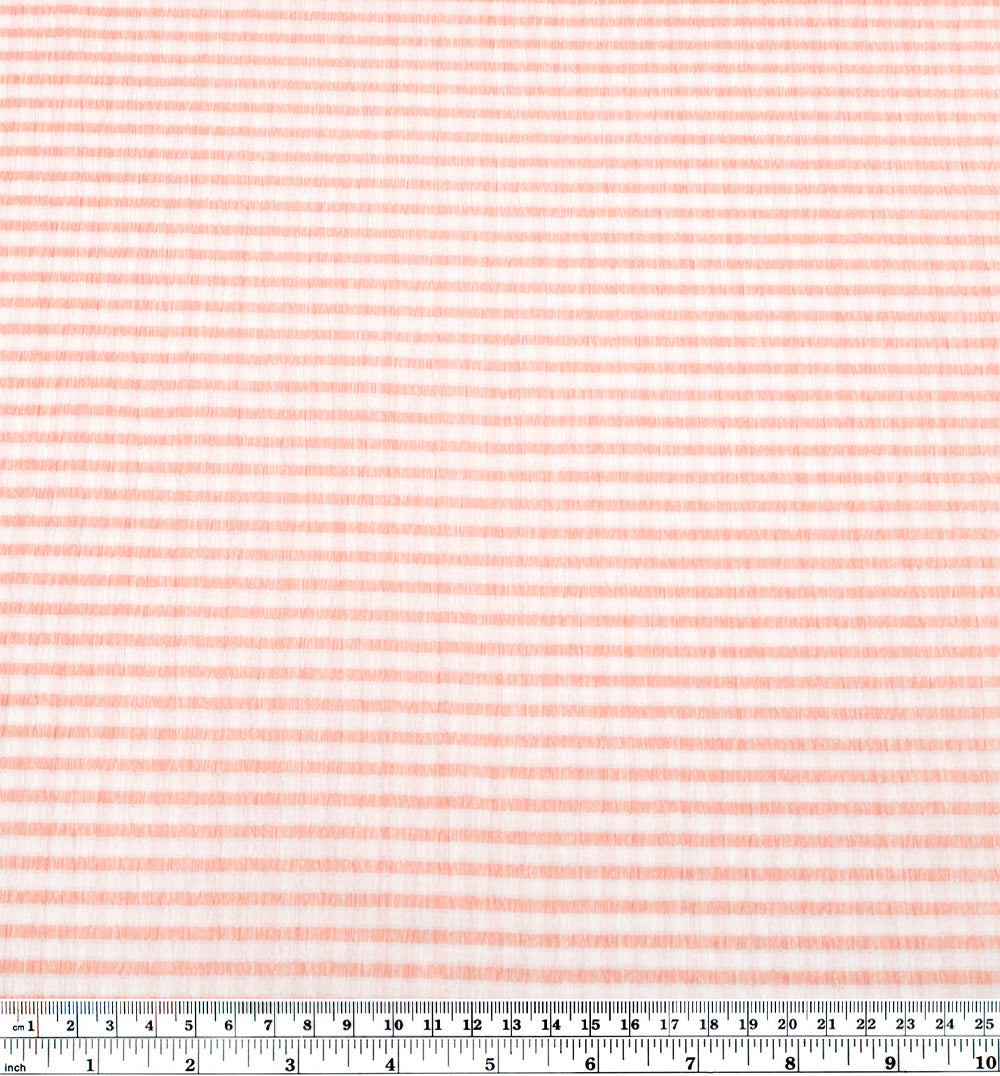 Mini Check Shirred Seersucker - Petal | Blackbird Fabrics