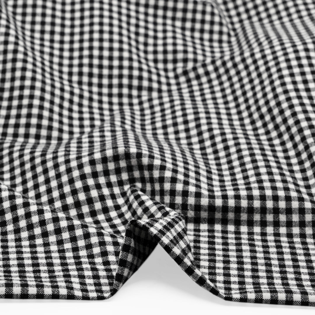 Mini Gingham Rustic Organic Cotton - Black | Blackbird Fabrics