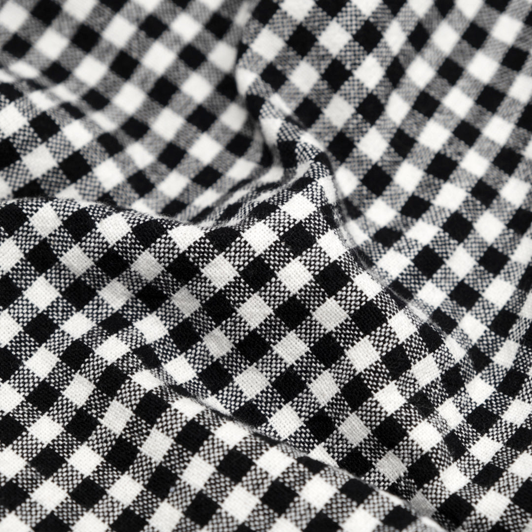 Mini Gingham Rustic Organic Cotton - Black | Blackbird Fabrics