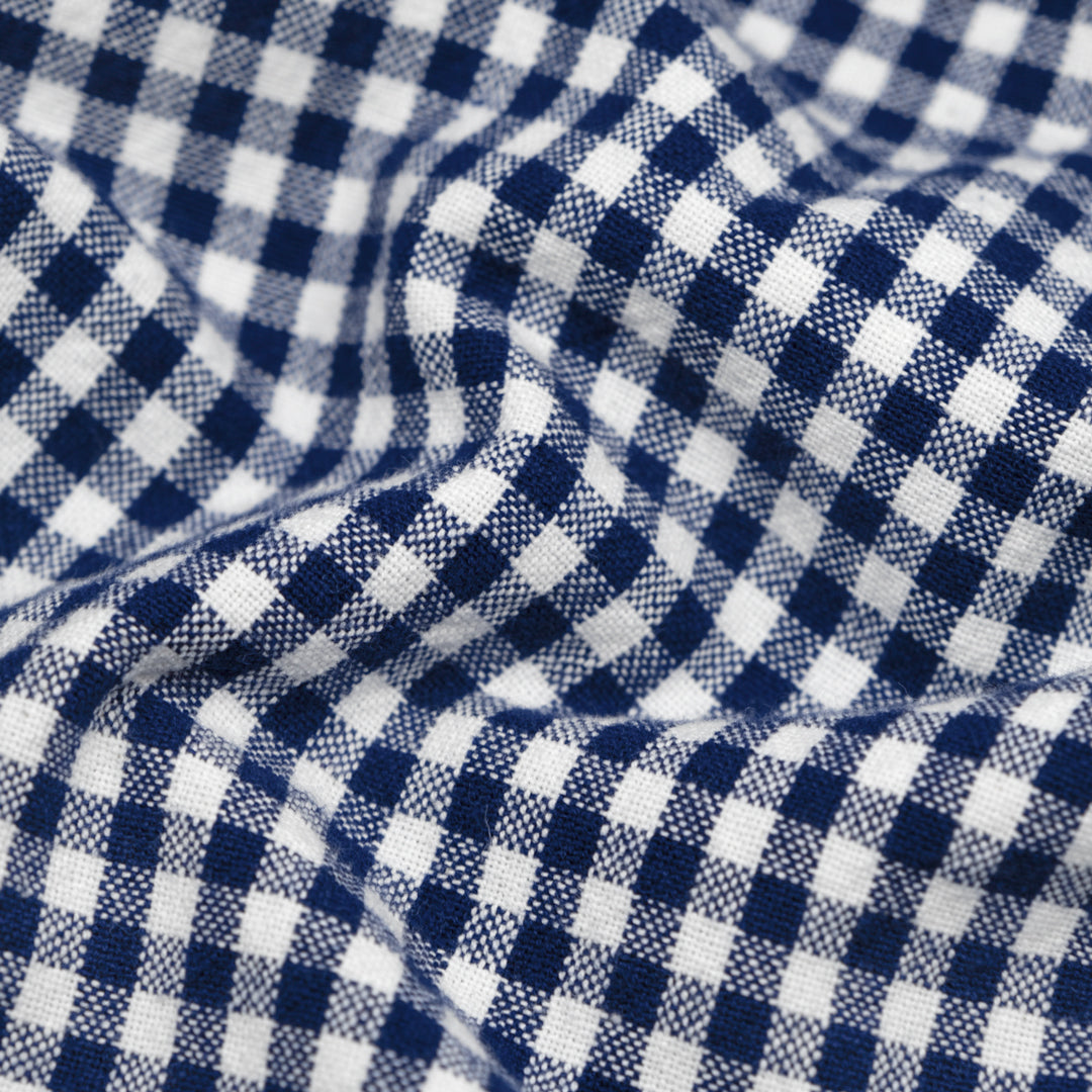 Mini Gingham Rustic Organic Cotton - Navy | Blackbird Fabrics