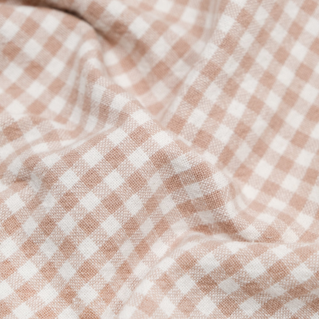 Mini Gingham Rustic Organic Cotton - Blush | Blackbird Fabrics