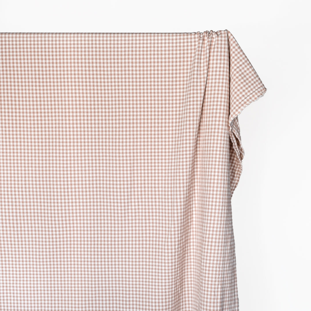 Mini Gingham Rustic Organic Cotton - Blush | Blackbird Fabrics