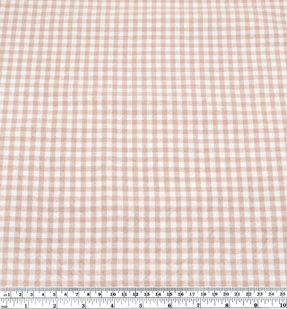 Mini Gingham Rustic Organic Cotton - Blush | Blackbird Fabrics