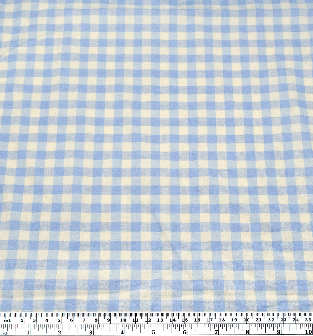 Deadstock Gingham Cotton Linen - Sky Blue | Blackbird Fabrics