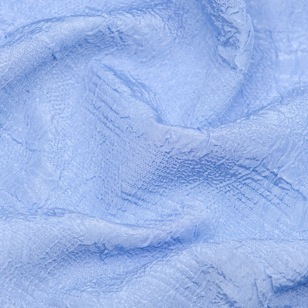 Deadstock Crinkle Crepe - Cornflower | Blackbird Fabric