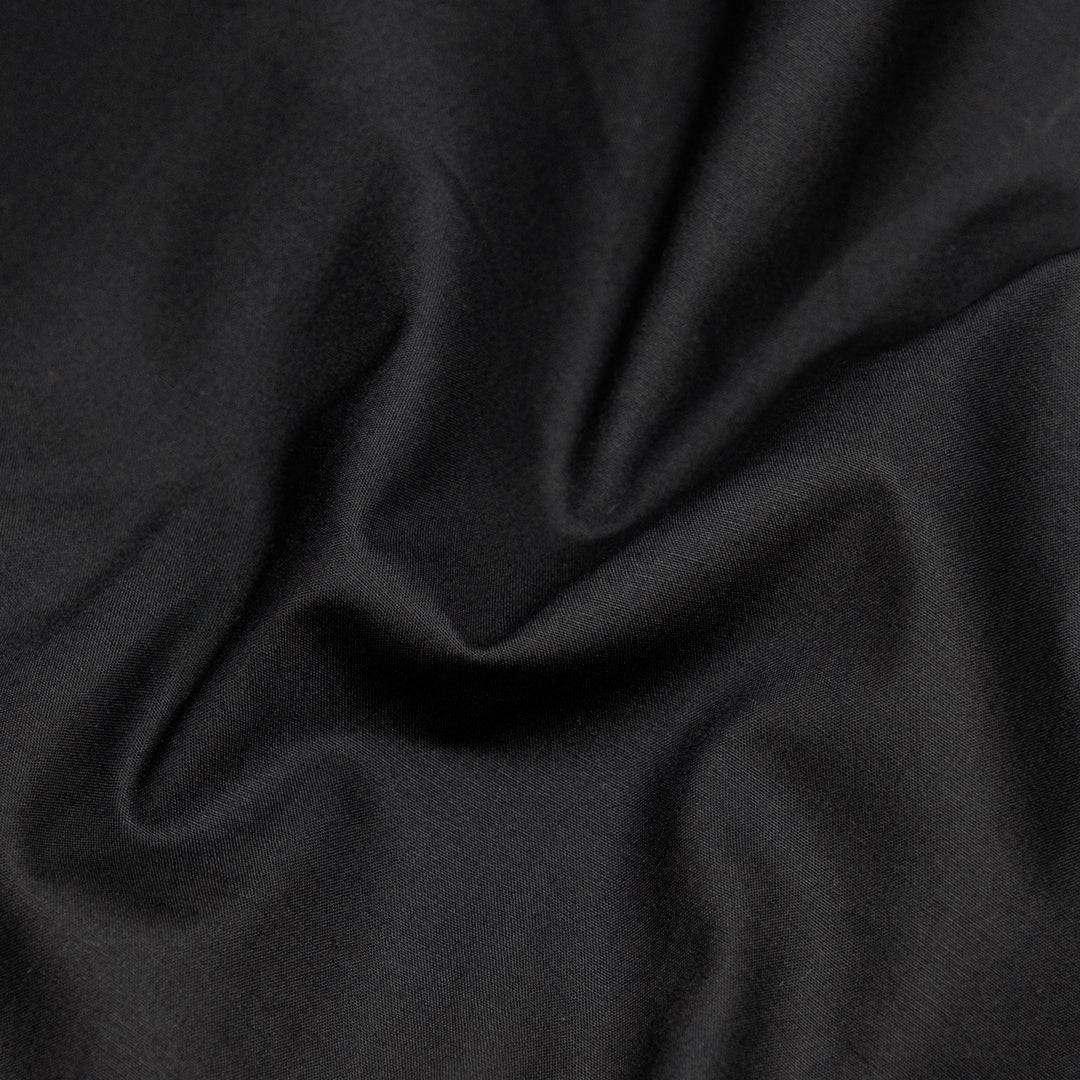 Deadstock Cotton Poplin - Black | Blackbird Fabrics