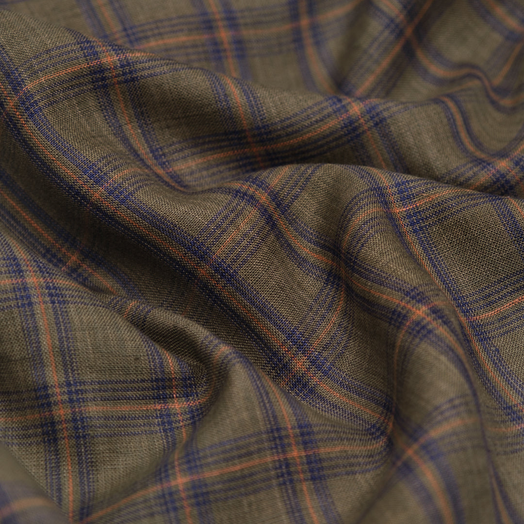 Fireside Plaid Yarn Dyed Linen - Moss | Blackbird Fabrics