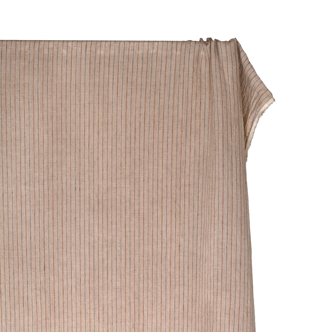 Striped Stonewashed Linen - Pebble | Blackbird Fabrics