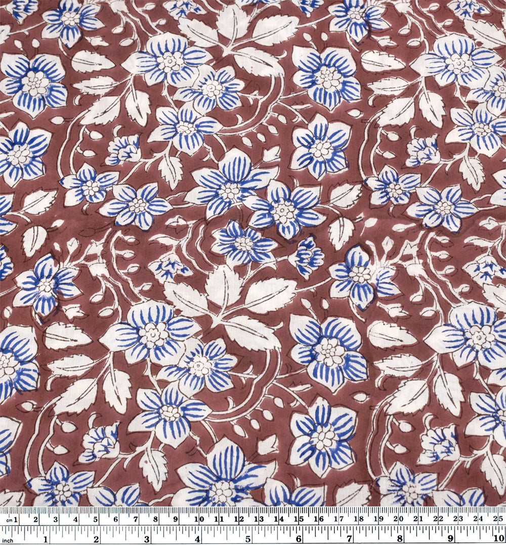 Tapestry Block Printed Organic Cotton Batiste - Mauve/White | Blackbird Fabrics