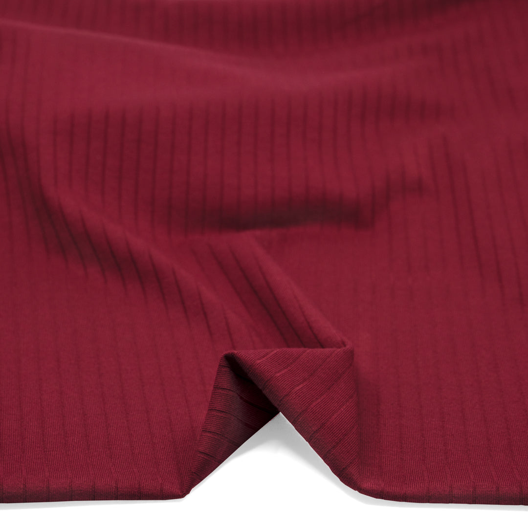 Wide Rib Knit - Cranberry | Blackbird Fabrics