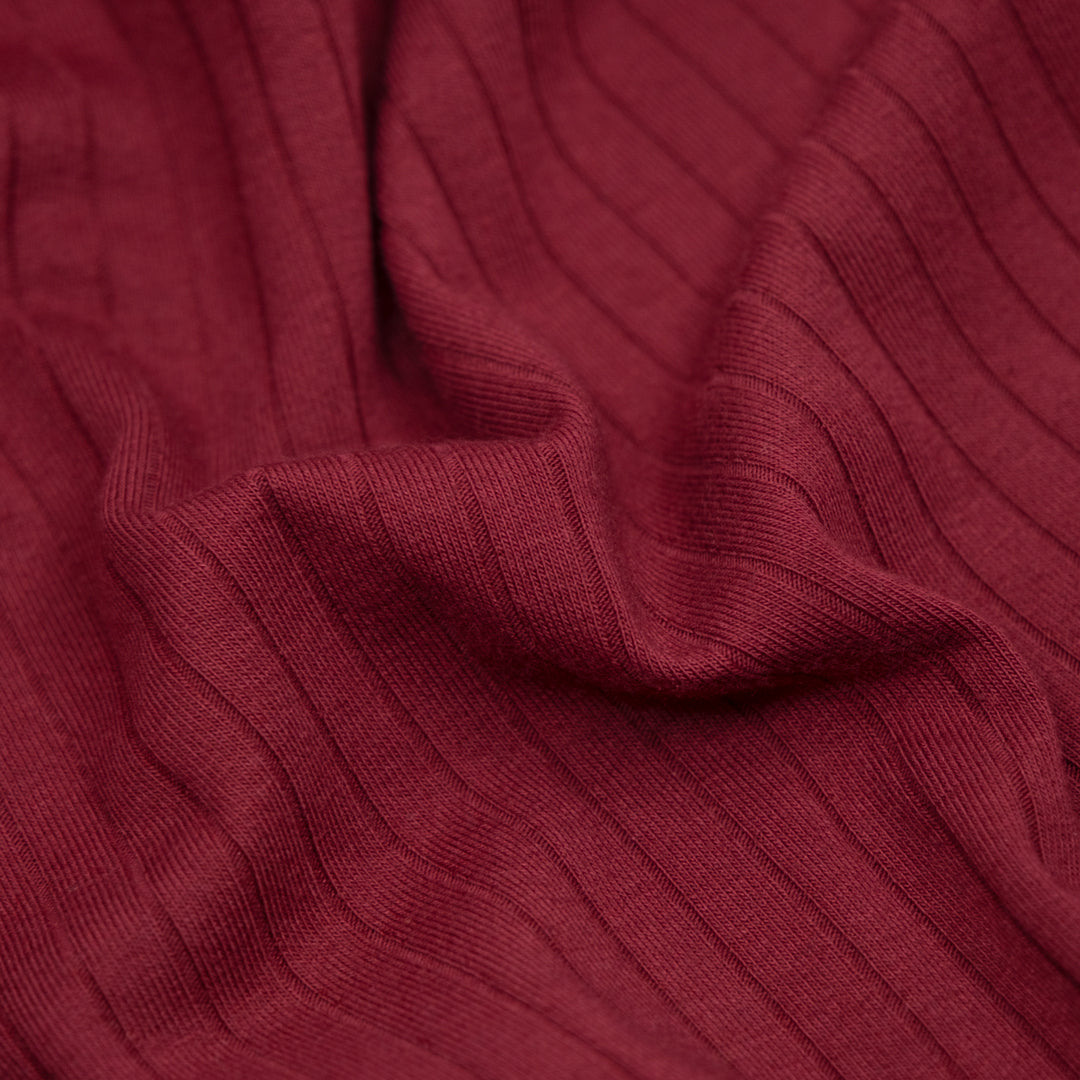 Wide Rib Knit - Cranberry | Blackbird Fabrics