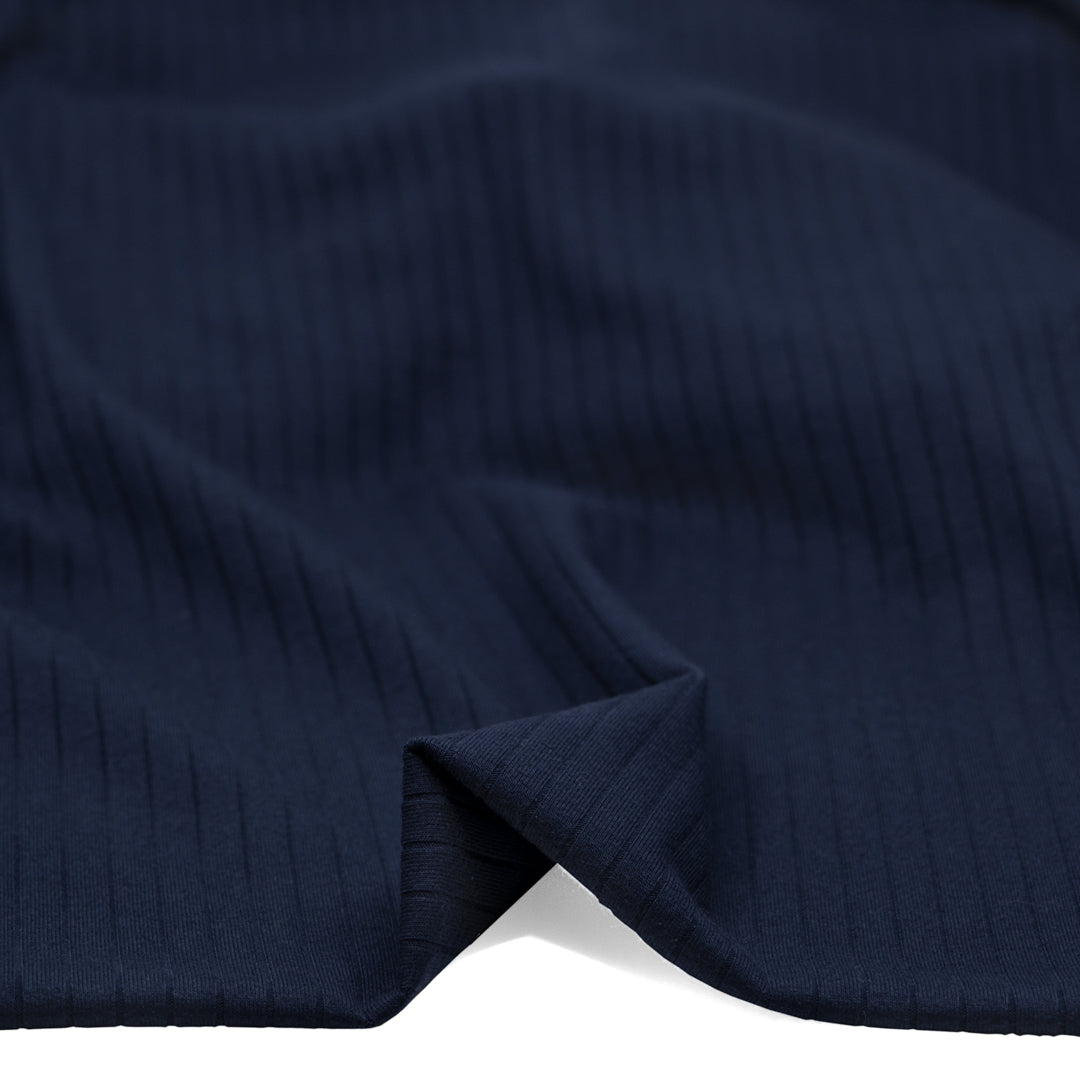 Wide Rib Knit - Midnight Blue | Blackbird Fabrics