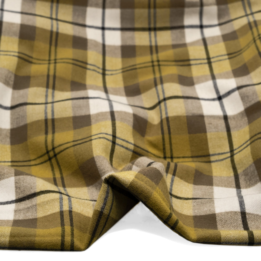 Plaid Brushed Double Faced Coating - Elmwood | Blackbird Fabrics