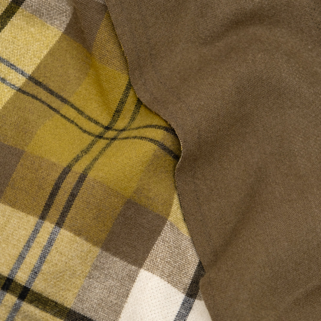 Plaid Brushed Double Faced Coating - Elmwood | Blackbird Fabrics