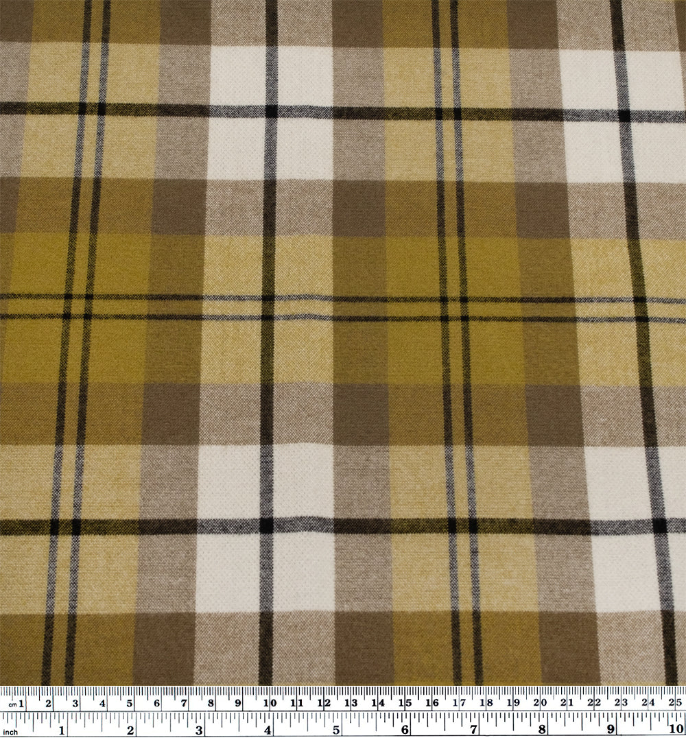 Plaid Brushed Double Faced Coating - Elmwood | Blackbird Fabrics