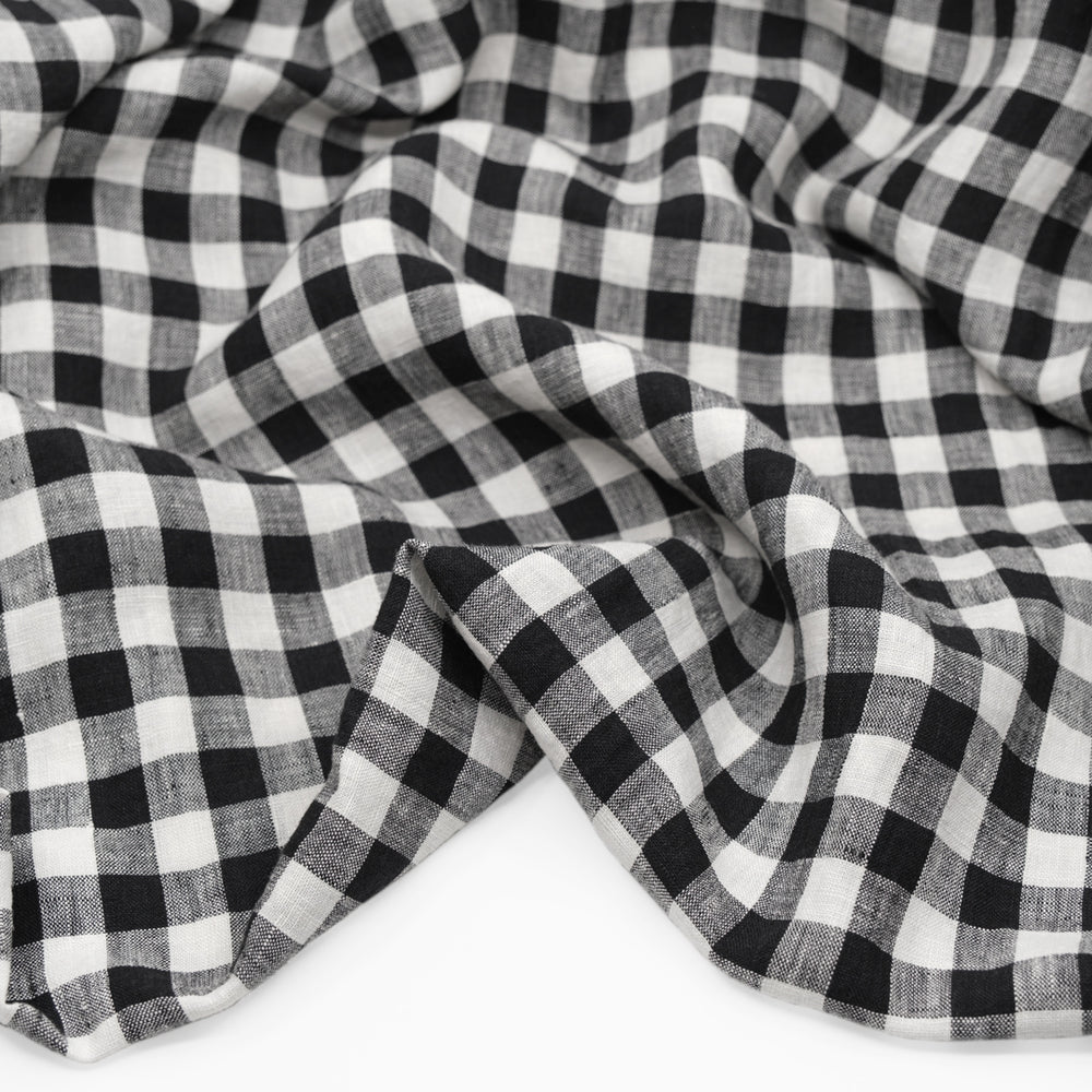 Garden Gingham Soft Washed Linen - Eclipse | Blackbird Fabrics