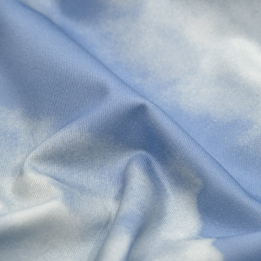 Cloudy Skies Printed Cotton Twill - Baby Blue/White | Blackbird Fabrics