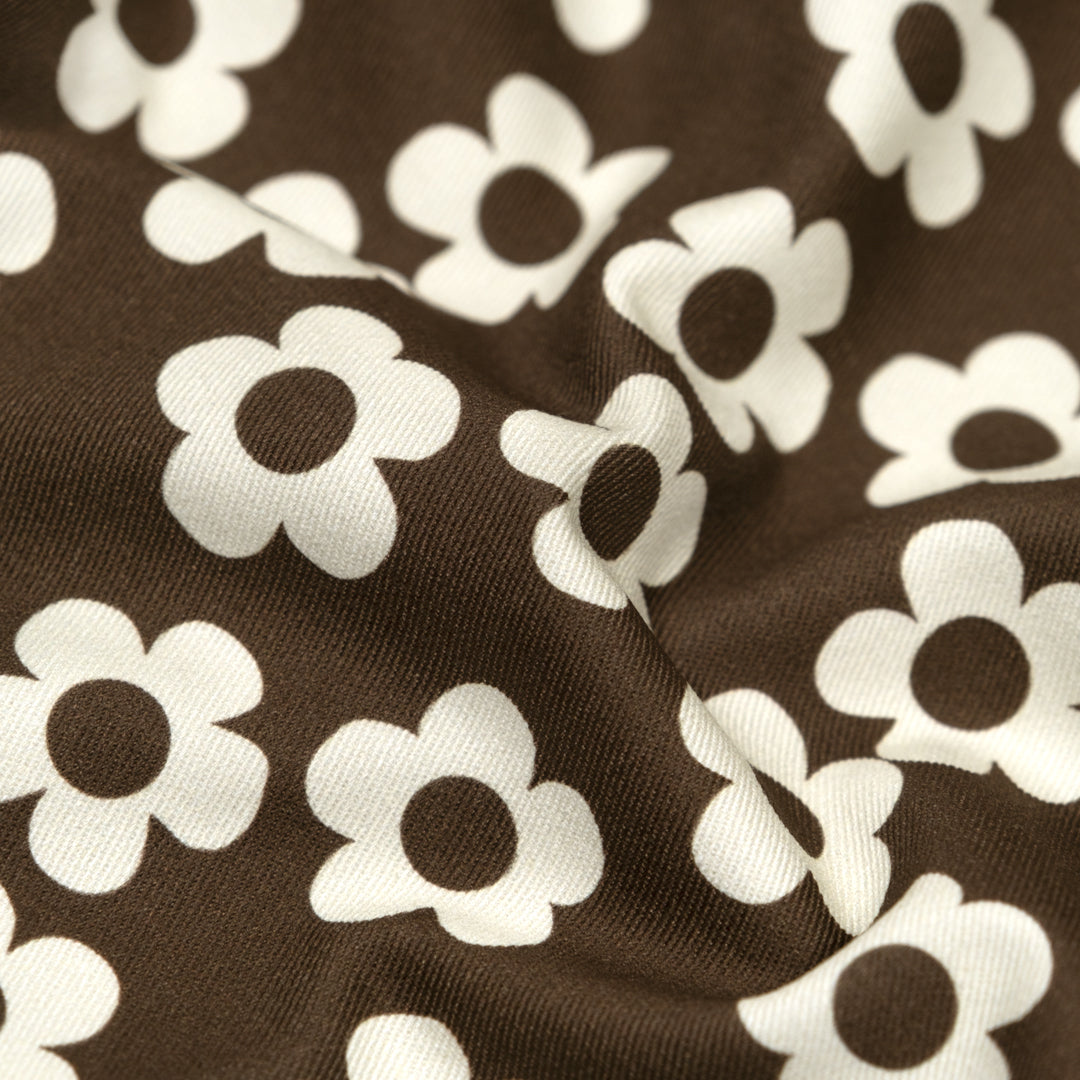 Buttercup Printed Cotton Twill - Umber | Blackbird Fabrics