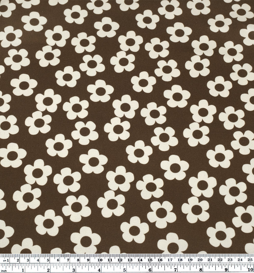 Buttercup Printed Cotton Twill - Umber | Blackbird Fabrics