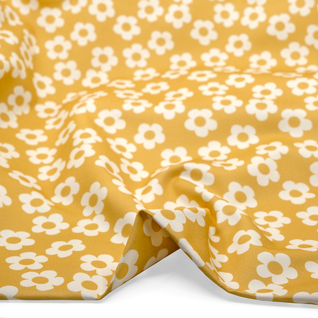 Buttercup Printed Cotton Twill - Lemon | Blackbird Fabrics