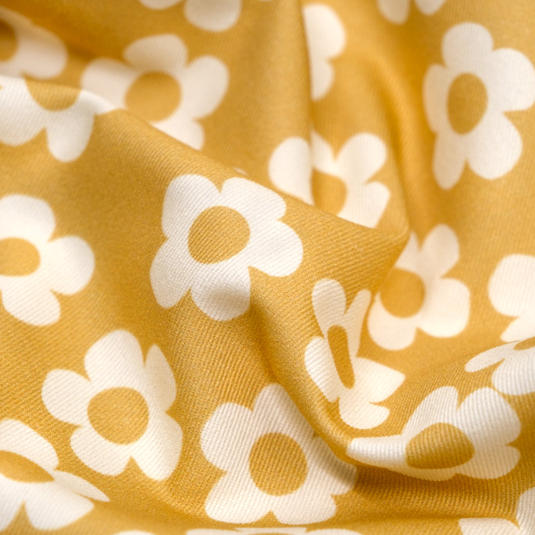 Buttercup Printed Cotton Twill - Lemon | Blackbird Fabrics