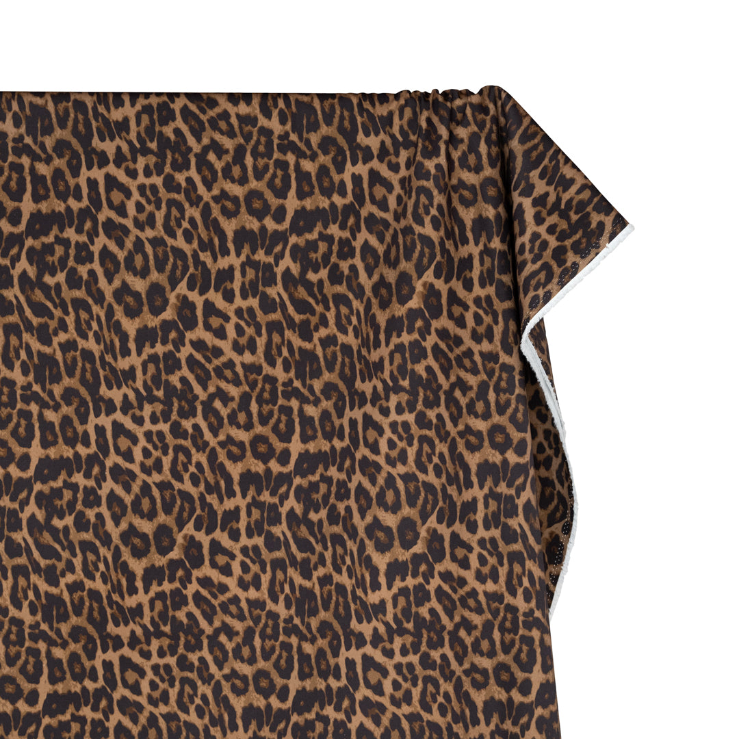 Cool Cat Printed Cotton Twill - Chocolate | Blackbird Fabrics