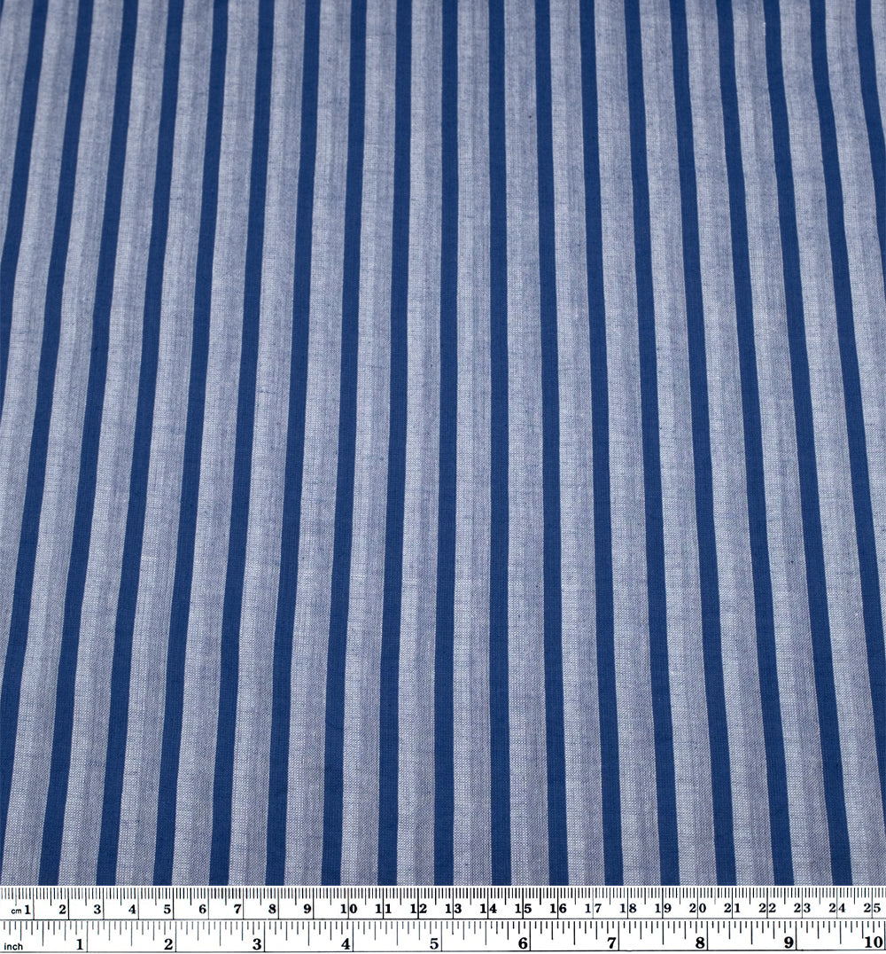 Gradient Stripe Lightweight Handwoven Cotton - Blueberry | Blackbird Fabrics