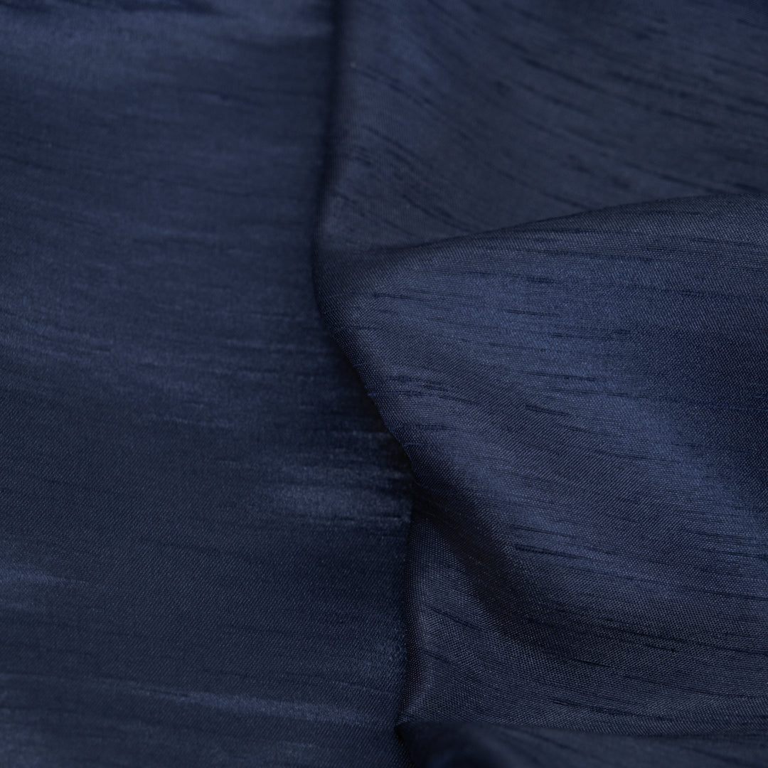 Deadstock Slubby Poly Taffeta - Navy | Blackbird Fabrics