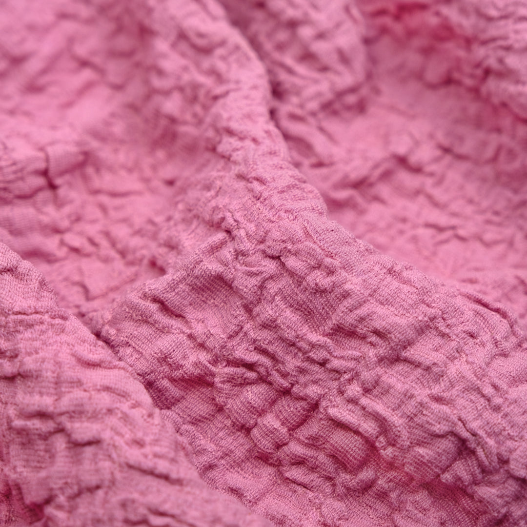 Deadstock Bubble Smocked Nylon Cotton Blend - Bubblegum | Blackbird Fabrics