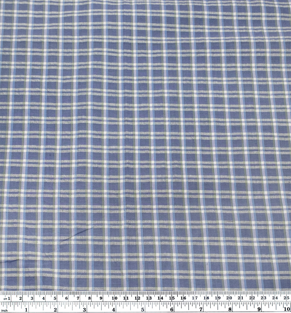 Mini Plaid Handwoven Cotton - Periwinkle/White | Blackbird Fabrics