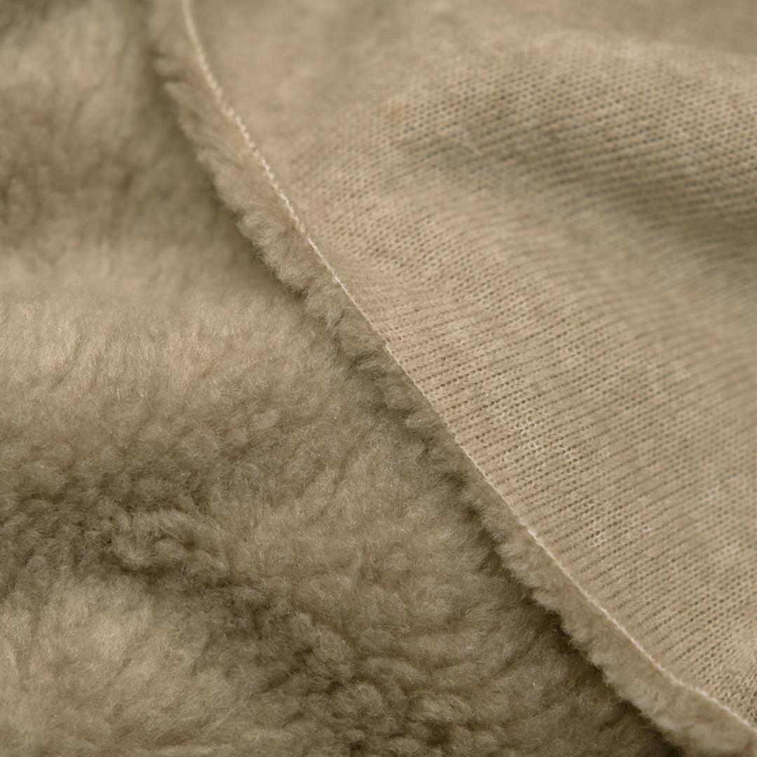 Deadstock Shearling Stretch Fleece - Mushroom | Blackbird fabrics