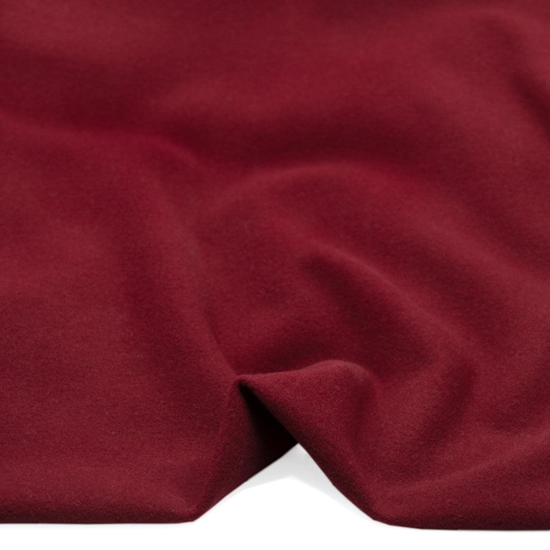 Deadstock Felted Wool Blend Coating - Cranberry | Blackbird Fabrics