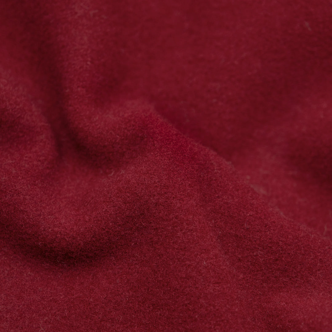 Deadstock Felted Wool Blend Coating - Cranberry | Blackbird Fabrics