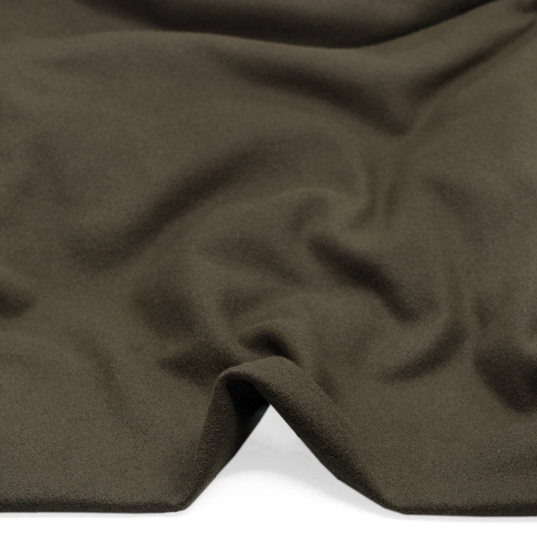 Deadstock Felted Wool Blend Coating - Kelp | Blackbird Fabrics