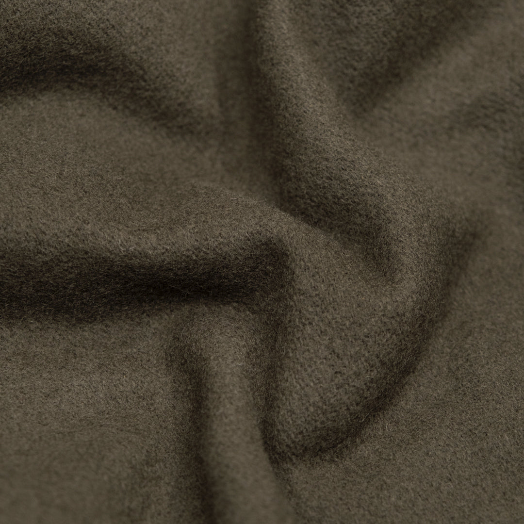 Deadstock Felted Wool Blend Coating - Kelp | Blackbird Fabrics