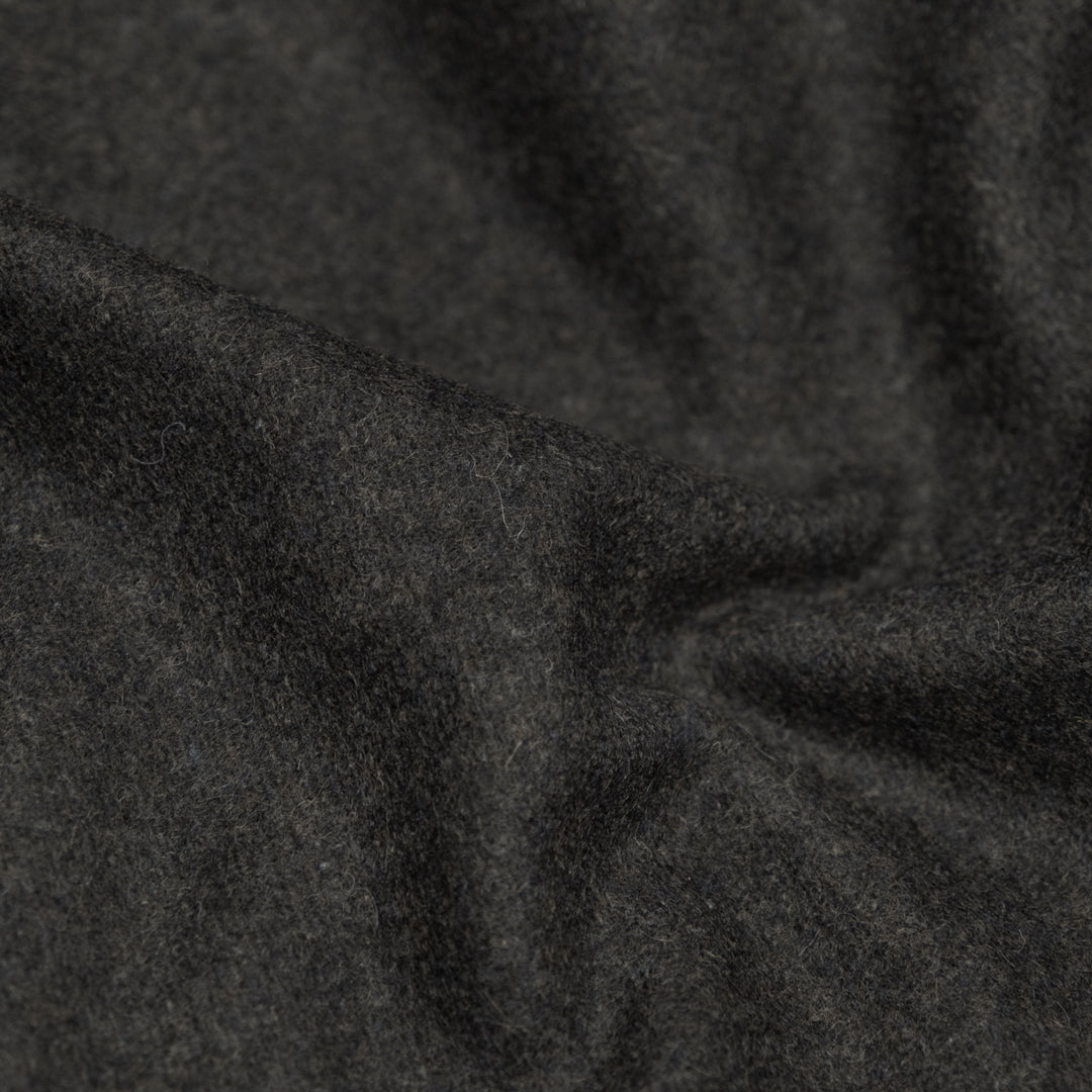 Deadstock Melange Mohair Blend Melton - Soot | Blackbird Fabrics