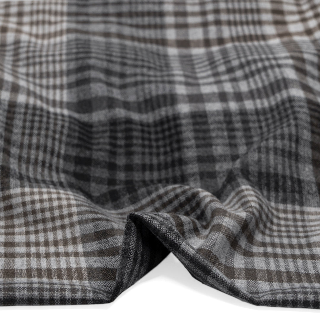 Deadstock Lightweight Wool Blend Flannel - Melancholy Plaid | Blackbird Fabrics