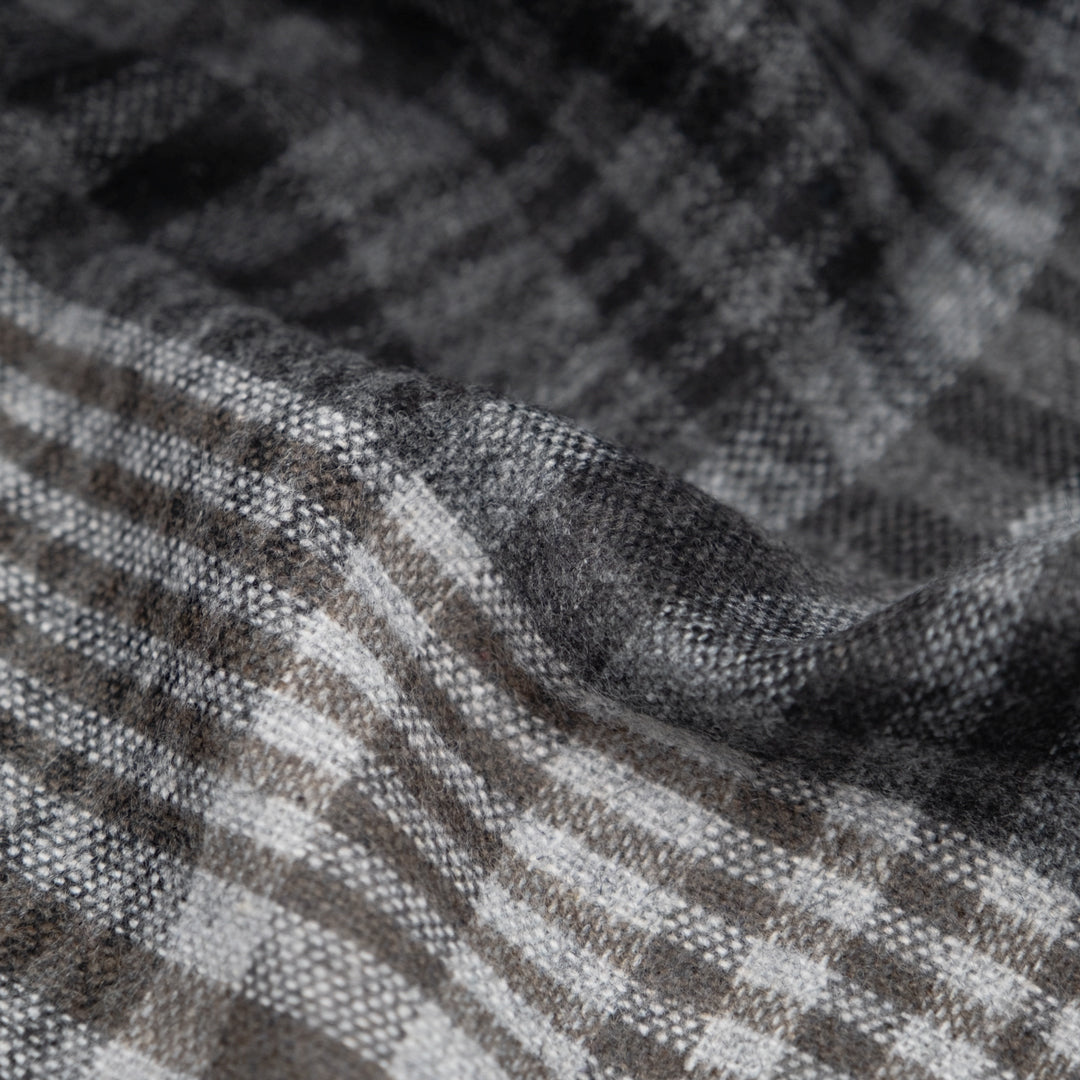 Deadstock Lightweight Wool Blend Flannel - Melancholy Plaid | Blackbird Fabrics