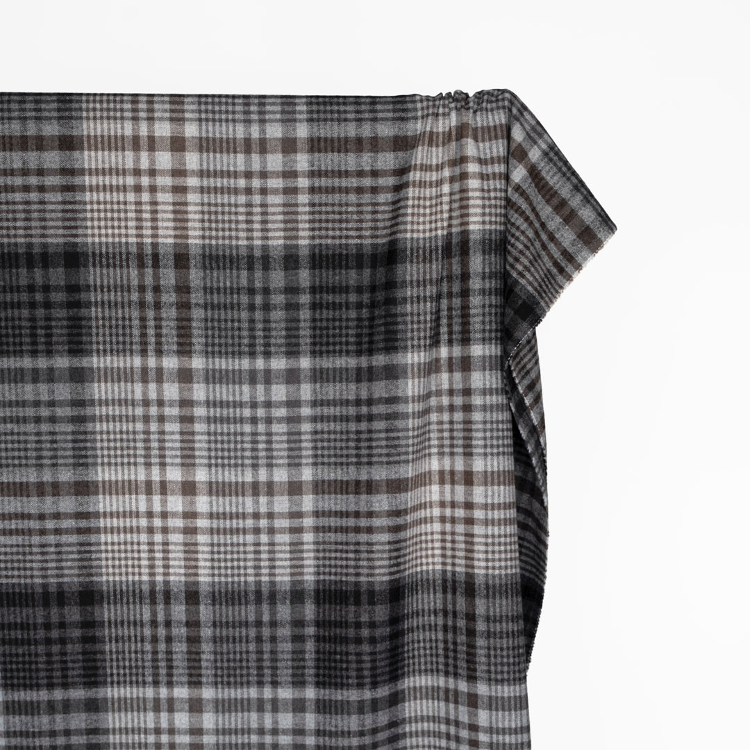 Deadstock Lightweight Wool Blend Flannel - Melancholy Plaid | Blackbird Fabrics