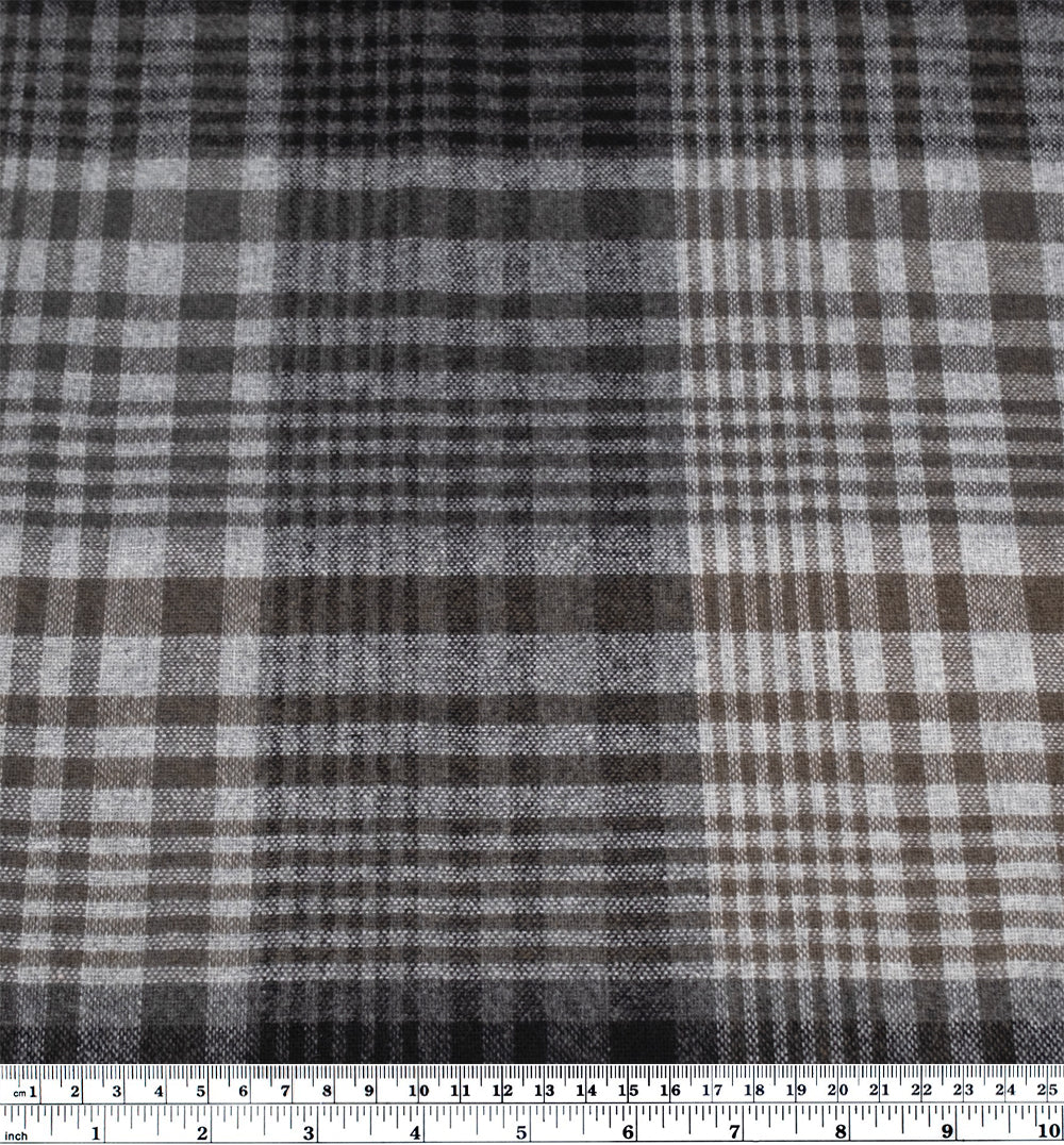 Deadstock Lightweight Wool Blend Flannel - Melancholy Plaid | Blackbird Fabrics