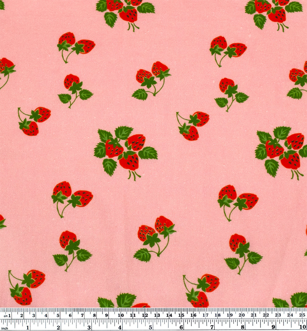 Fabric Godmother - Strawberry Fayre Viscose Linen Blend - Rose | Blackbird Fabrics