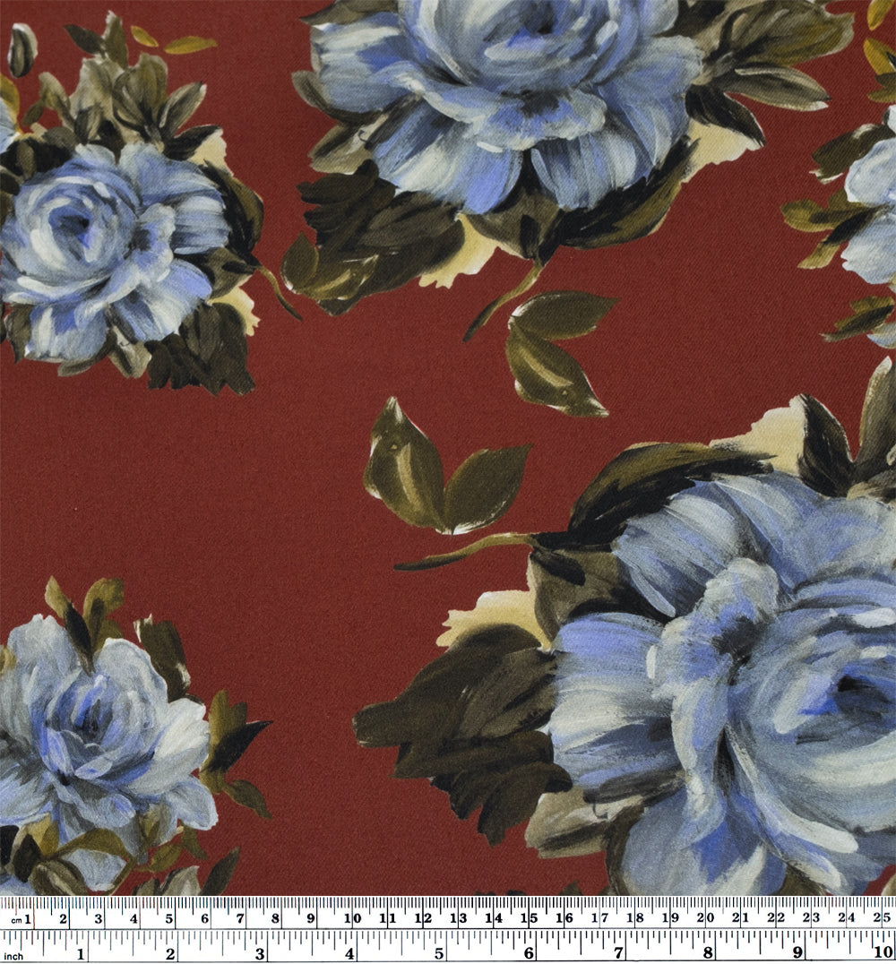 Deadstock Muse Viscose Twill - Spice/Bluestone/Kelp | Blackbird Fabrics