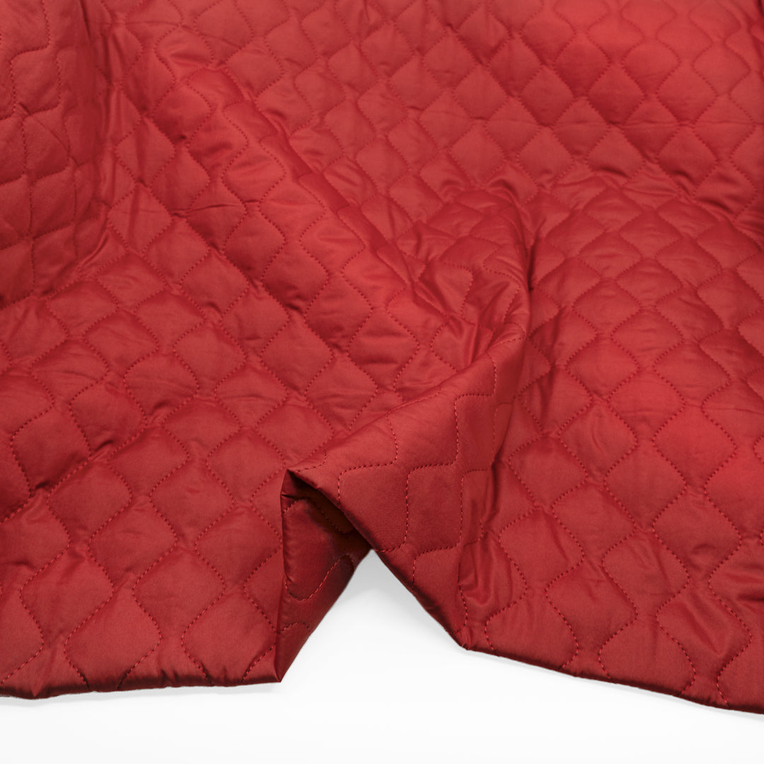 Deadstock Quilted Coating - Crimson *Imperfect | Blackbird Fabrics